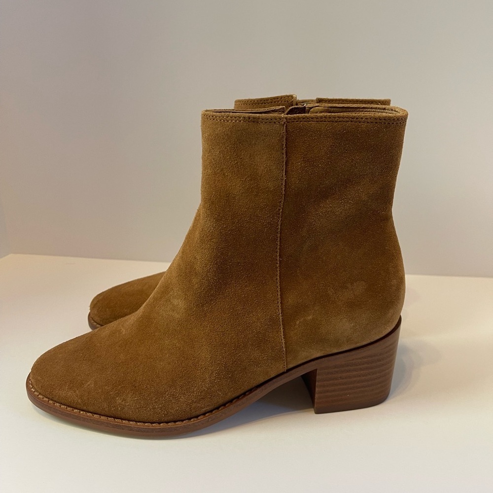 Soludos Fulton Tan Suede Ankle Bootie - Picture 2 of 6